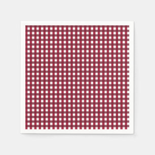 Serviette En Papier Bourgogne et blanc En vichy Motif