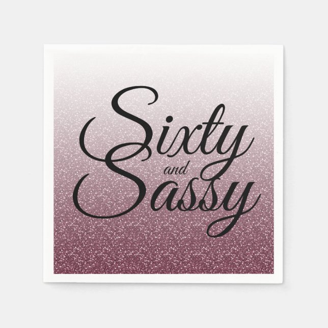 Serviette En Papier Bourgogne Parties scintillant Ombre 60 et Sassy 60 (Devant)