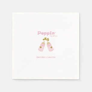 Serviette En Papier Bouteilles Pink Baby shower fille