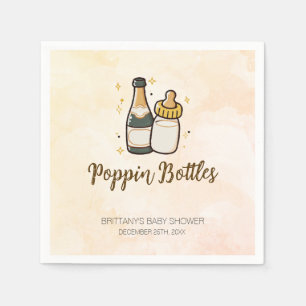 Serviette En Papier Bouteilles Poppin Baby shower moderne Bouteille bé
