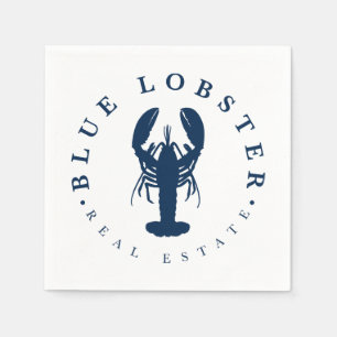 Serviette En Papier Bouton Immobilier Homard Bleu