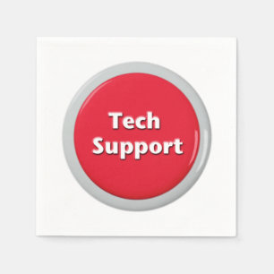 Serviette En Papier Bouton Panique rouge du support technique