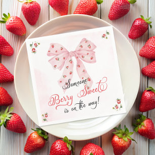 Serviette En Papier Bow rose Berry Baby shower sucré