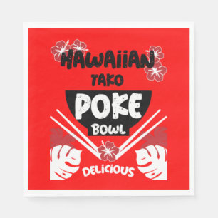 Serviette En Papier Bowl de Poke Hawaïen Tako Poke