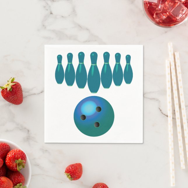 Serviette En Papier Bowling Ball et Pins Sports amusants (En situation)