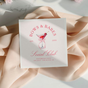 Serviette En Papier Bows & Baby Coquette Cerises Bachelorette