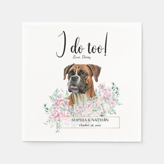 Serviette En Papier Boxer Chien Mariage Cocktail Serviettes (Devant)