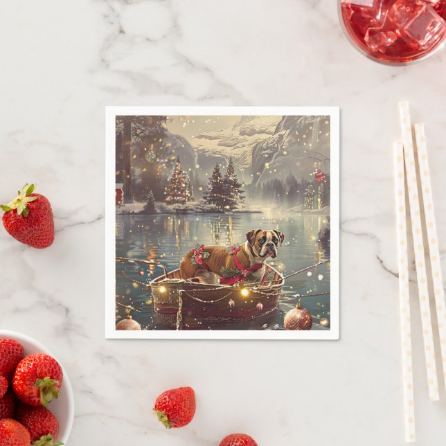 Serviette En Papier Boxer Christmas Festive Voyage (En situation)