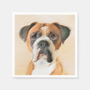 Serviette En Papier Boxer Dog Peinture Non Décroché Art animal origina