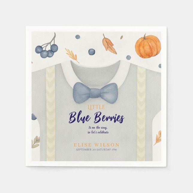 Serviette En Papier Boy baby shower autum chute burlap bodysuit (Devant)