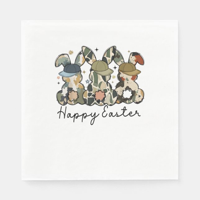 Serviette En Papier Boy Bunny Rabbit Canard Camo Camouflage Casquette  (Devant)