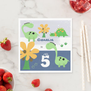 Serviette En Papier Boy Dinosaur Jurassic fête d'anniversaire