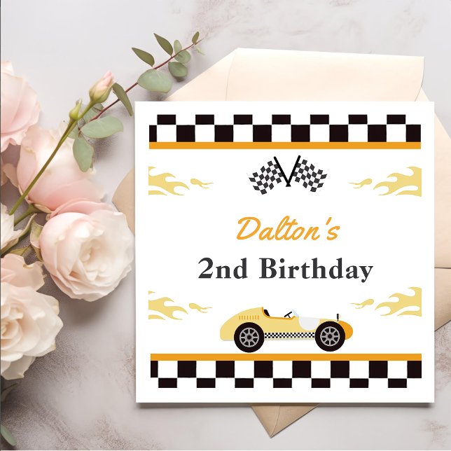 Serviette En Papier Boy Race Car fête d'anniversaire (Créateur téléchargé)