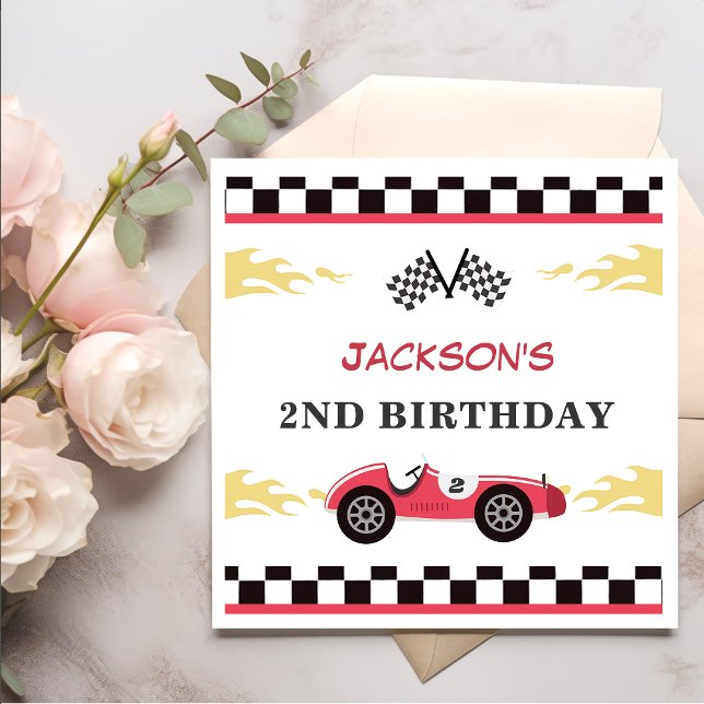 Serviette En Papier Boy Race Car fête d'anniversaire (Créateur téléchargé)
