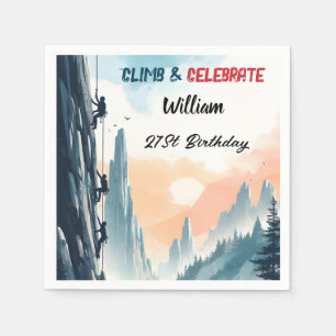 Serviette En Papier Boy Tree Fun Cliff Rock Escalade 21e anniversaire