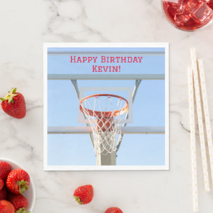Serviette En Papier Boys Blue Sky Birthday Party Basketball Hoop