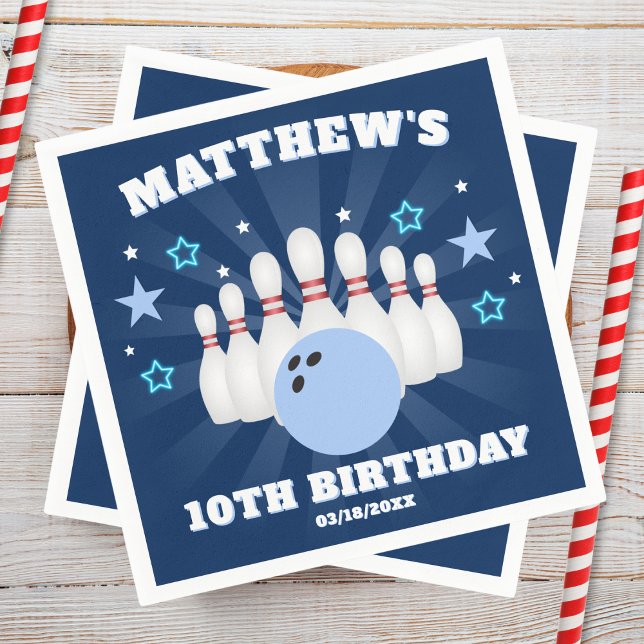 Serviette En Papier Boy's Bowling Birthday Party (Créateur téléchargé)