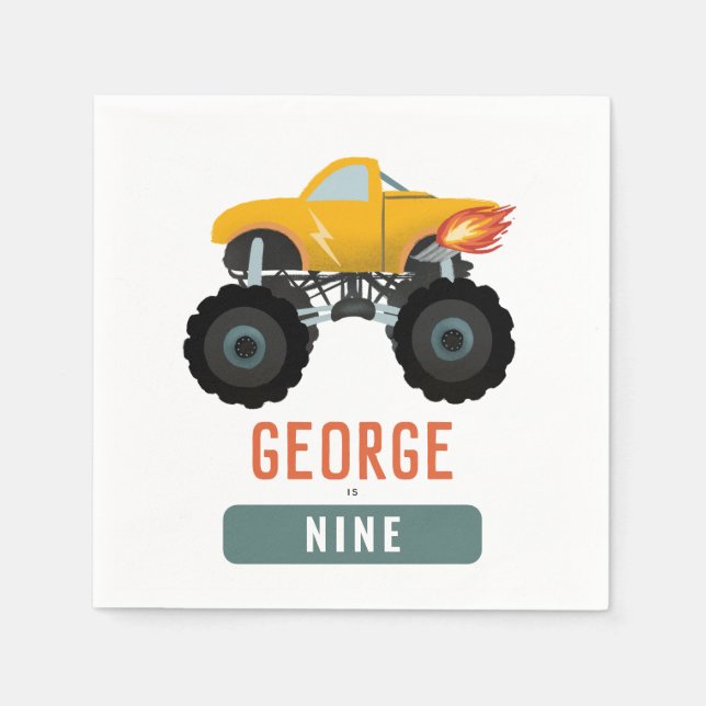 Serviette En Papier Boys Hot Truck Enfants Cool Anniversaire (Devant)