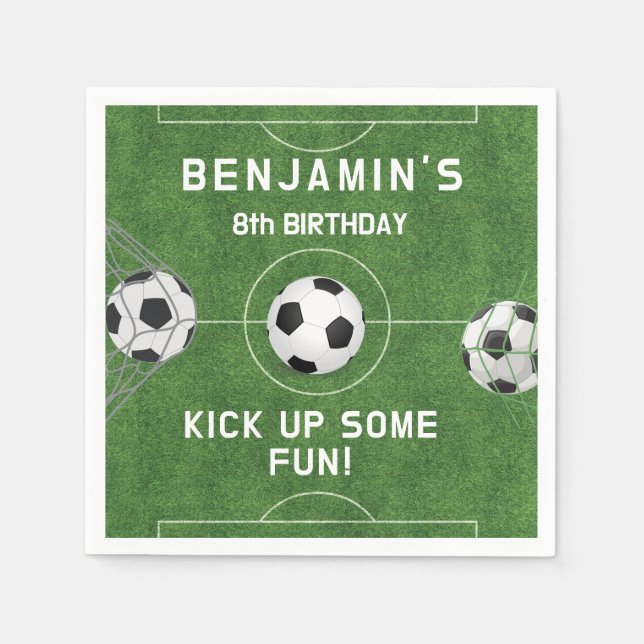 Serviette En Papier Boys Soccer Sports Anniversaire (Devant)