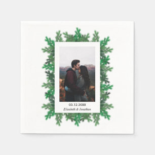 Serviette En Papier Branches d'arbre d'hiver Photo de mariage