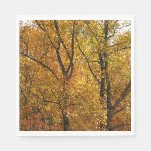 Serviette En Papier Branches de Feuilles Jaunes Bright Automne Coloré