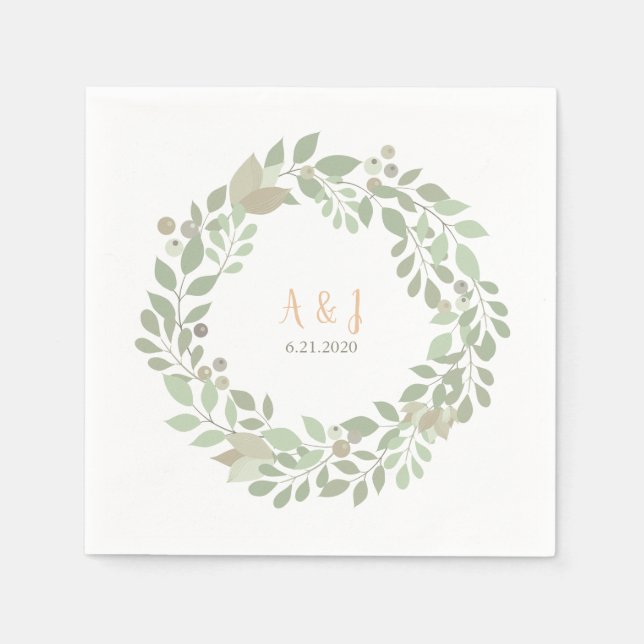 Serviette En Papier Branches d'olive LOVE Collection (Devant)