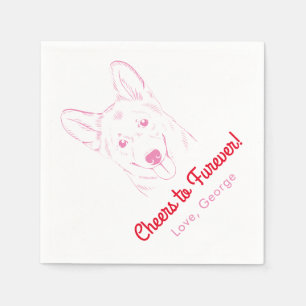 Serviette En Papier Bravo à Furever ! Napkins Mariage Corgi