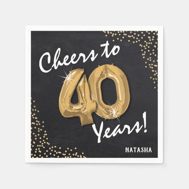Serviette En Papier Bravo aux 40 ans ! Anniversaire 40 ans (Devant)