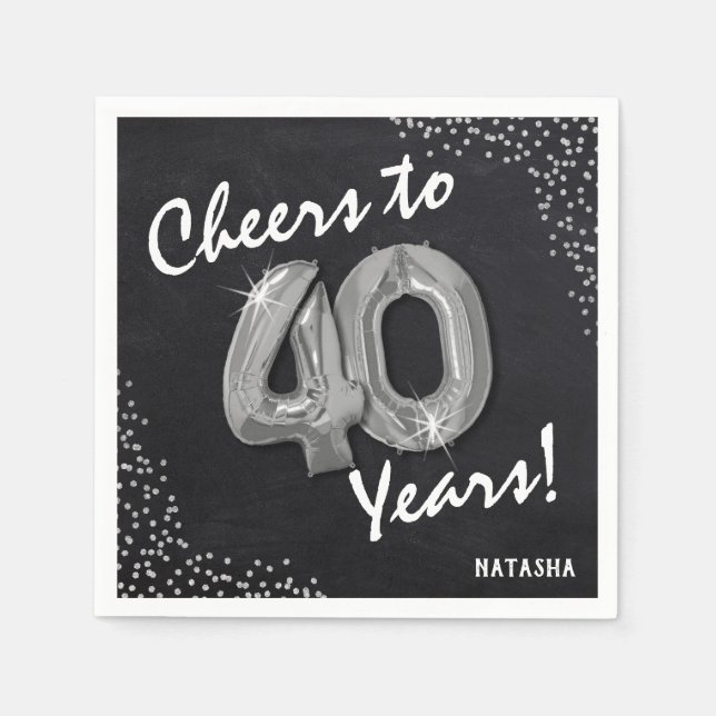 Serviette En Papier Bravo aux 40 ans ! Anniversaire 40 ans (Devant)