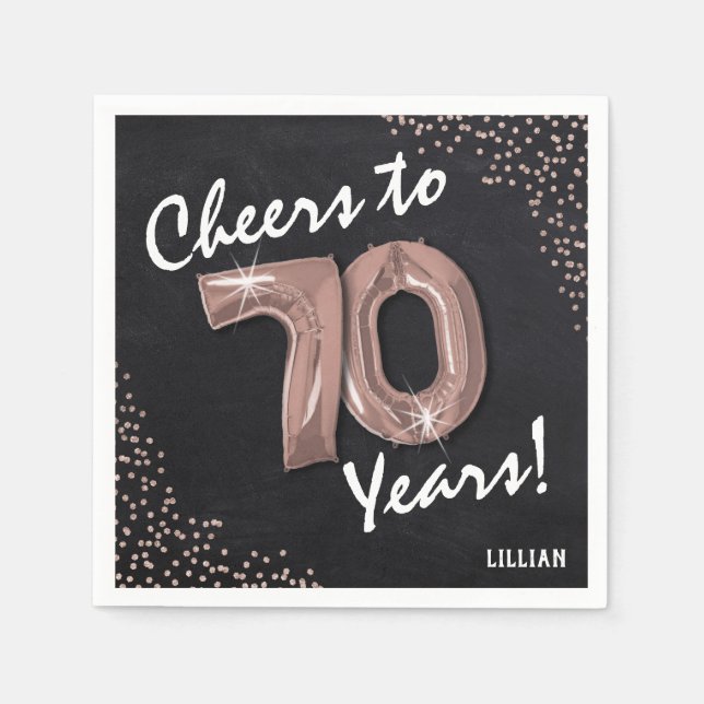Serviette En Papier Bravo aux 70 ans ! Anniversaire 70 ans (Devant)
