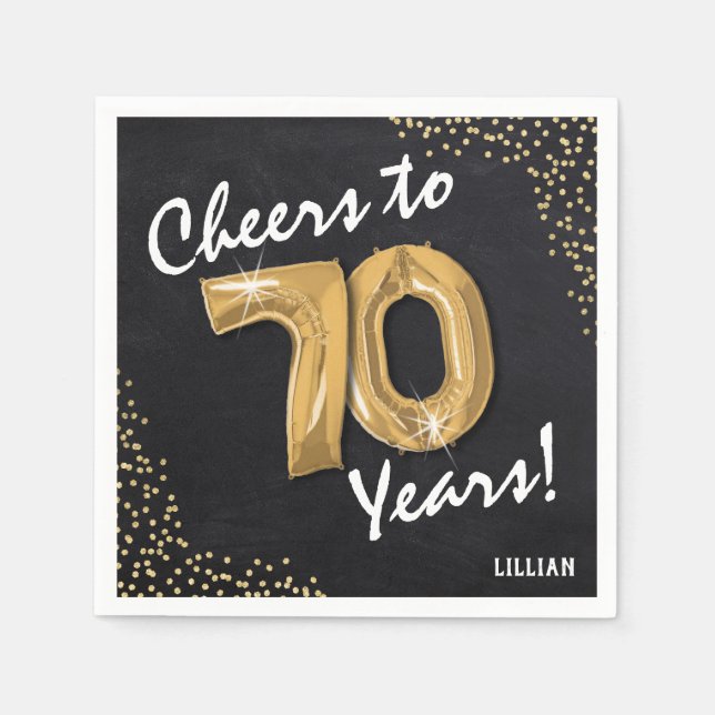Serviette En Papier Bravo aux 70 ans ! Anniversaire 70 ans (Devant)