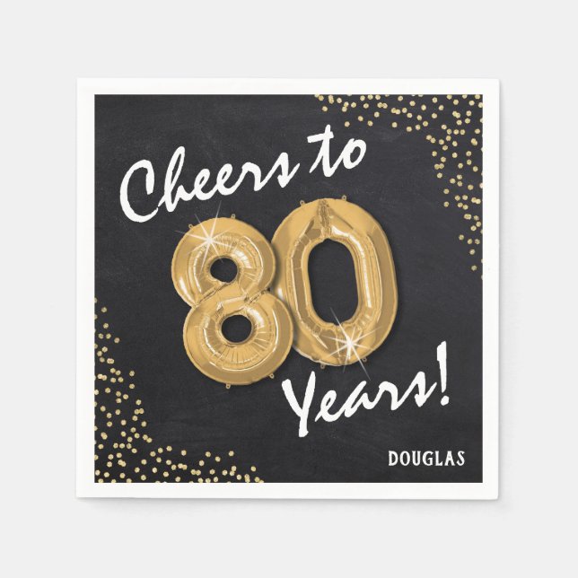 Serviette En Papier Bravo aux 80 ans ! Anniversaire 80 ans (Devant)