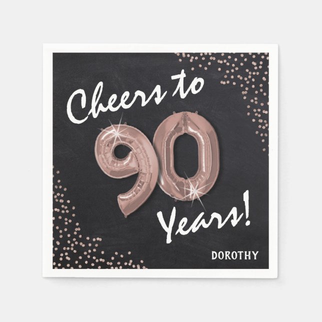 Serviette En Papier Bravo aux 90 ans ! Anniversaire 90 ans (Devant)