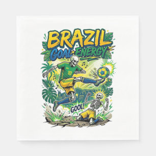 Serviette En Papier Brésil Énergie Squelette Buteur Nations Creati