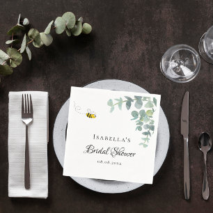 Serviette En Papier Bridal Shower bride to bee eucaluptus script