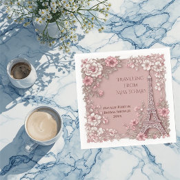 Serviette En Papier Bridal Shower Traveling from Miss to Mrs Vintage 