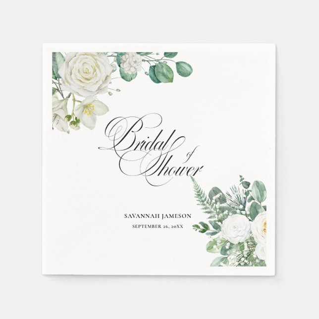 Serviette En Papier bridal shower welcome sign, eucalyptus bridal  (Devant)