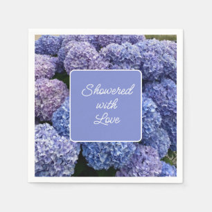 Serviette En Papier Bride, Baby shower serviettes violet, Blue Hydrang