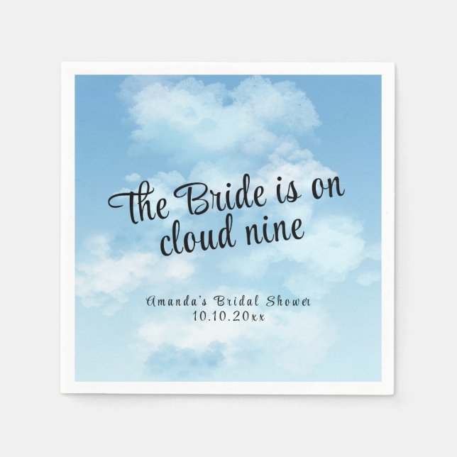 Serviette En Papier Bride Is On Cloud Nine Bridal Shower (Devant)