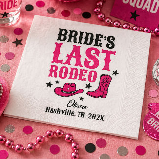 Serviette En Papier Bride’s Last Rodeo Western Bachelorette Party