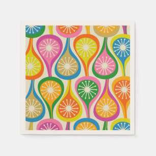 Serviette En Papier Bright Coloré Mi-Siècle moderne Motif rétro
