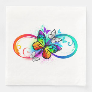 Serviette En Papier Bright infinity with rainbow butterfly