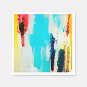 Serviette En Papier Bright Joyeux Colorful Art moderne Abstrait