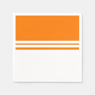 Serviette En Papier Bright Orange White Color Block Racing Stripes