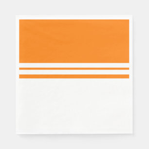 Serviette En Papier Bright Orange White Color Block Racing Stripes