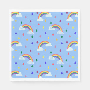 Serviette En Papier Bright Rainbow Coloured Pluie Drops