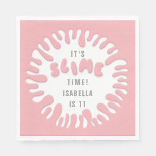 Serviette En Papier Bright rose rose bleu slime fête