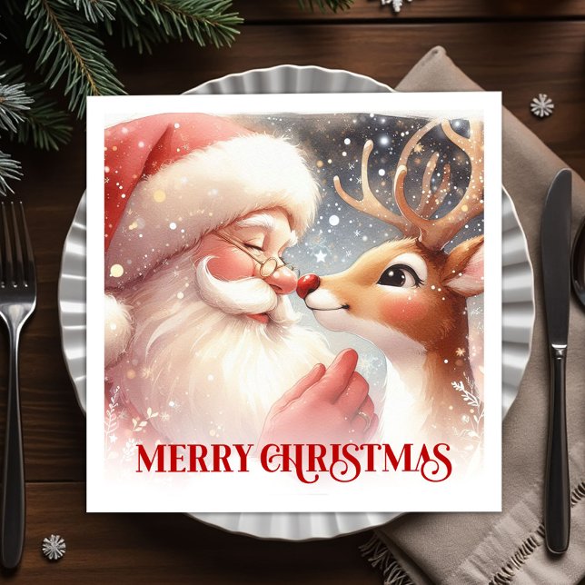 Serviette En Papier Bright Santa Rudolph Christmas Table Napkins (Bright Santa Rudolph Christmas Table Napkins)