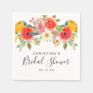 Serviette En Papier Bright Summer Floral Fête des mariées