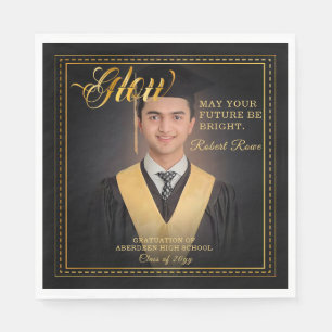 Serviette En Papier Brille. Touche d'or Éclairez votre avenir.